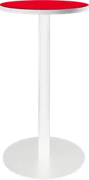 Sydney - Table cocktail rond (AVEC CADRE) - 24'' D x 40" H - Blanc & Rouge
