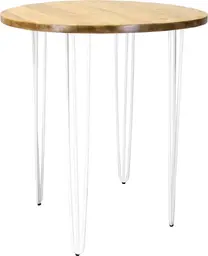 Oslo - Table bistro ronde - 36'' D x 40'' H - Blanc & Bois naturel