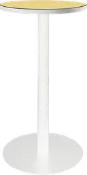 Sydney - Table cocktail rond (AVEC CADRE) - 24'' D x 40" H - Blanc & Jaune meringue