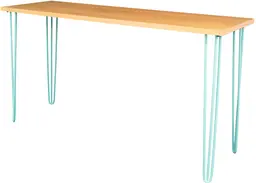 Oslo - Commune table - 72'' L x 24'' W x 40'' H - Turquoise & Natural wood