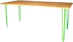 Oslo - Dinner table - 80.5" L x 42'' W x 40'' H - Green & Natural wood