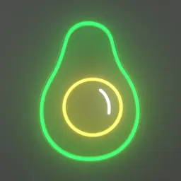 Neon - Avocado - 11.8" W x 16.5" H -  Green & Yellow