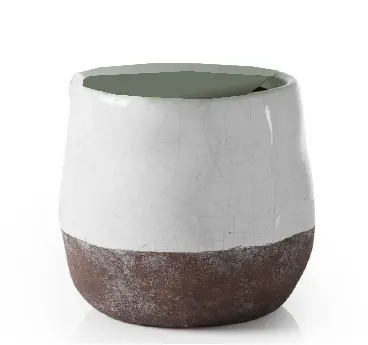 Corsica - Cache-pot - 5’’ D x 5.25’’ H - Blanc