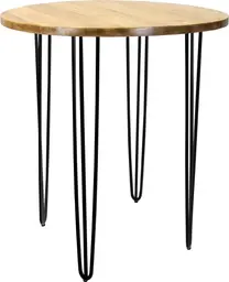 Oslo - Round Bistro table - 36'' Dia x 40'' H - Matte black & Natural wood