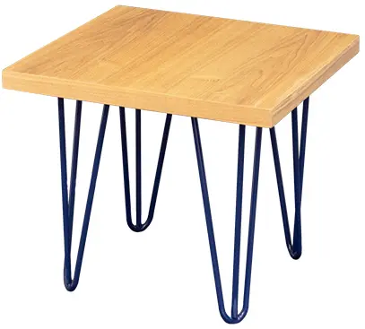 Oslo - End table - 18'' L x 18'' W x 16'' H - Blue & Natural wood