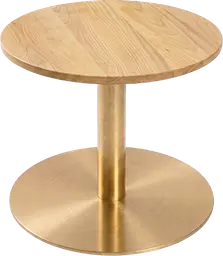 Sydney - Coffee table round - 24'' Dia x 16" H - Gold & Natural wood
