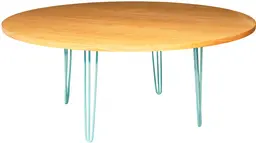 Oslo - Round banquet table - 70'' Dia x 30'' H - Turquoise & Amber wood
