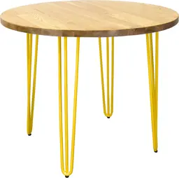Oslo - Table bistro ronde - 36'' D x 30'' H - Jaune & Bois naturel
