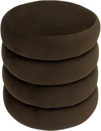 Stella pouf - Rond - Brun sépia