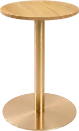 Sydney - Table cocktail rond - 24'' D x 30" H - Or & Bois naturel