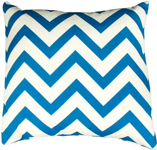 Chevron cushion - White and blue