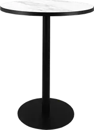 Sydney - Table bistro rond (AVEC CADRE) - 36'' D x 40" H - Noir & Marbre blanc