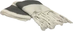 Couverture tricot - Gris & blanc