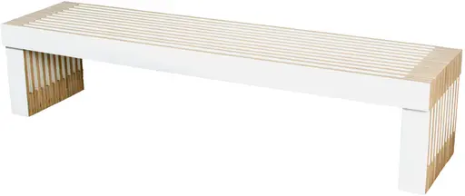Scandinave bench - Long - White & Light brown