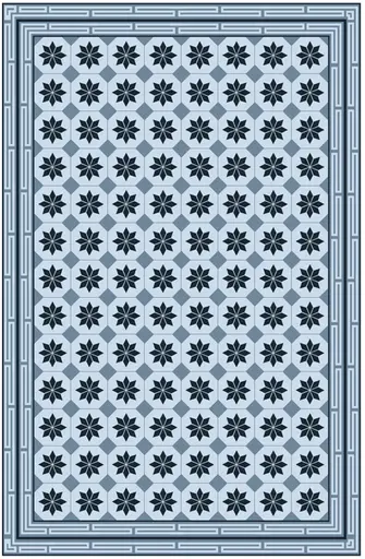 Medina floor - 6'6" L x 10' W - Black & Grey