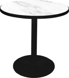 Sydney - Table bistro rond (AVEC CADRE) - 36'' D x 30" H - Noir & Marbre blanc