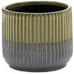 Aria - Cover pot - 6’’ Dia x 5.25’’ H - Olive green