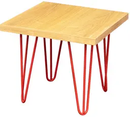 Oslo - Table d'appoint - 18'' L x 18'' l x 16'' H - Rouge & Bois naturel