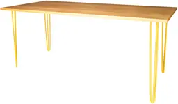 Oslo - Table à dîner - 8' L x 42'' l x 40'' H - Jaune & Bois ambré
