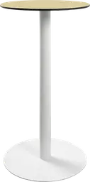 Sydney - Table cocktail rond - 24'' D x 40" H - Blanc & Jaune meringue