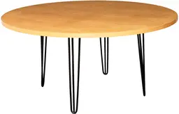 Oslo - Table banquet ronde - 60'' D x 30'' H - Noir mat & Bois ambré