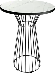 Soho - Table cocktail round (WITH RIM) - 36'' Dia x 40" H - Black & White marble