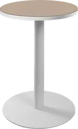 Sydney - Table cocktail rond (AVEC CADRE) - 24'' D x 30" H - Blanc & Sable