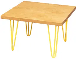 Oslo - Table d'appoint - 24'' L x 24'' l x 16'' H - Jaune & Bois naturel