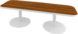 Sydney - Table à café (AVEC CADRE) - 72'' L x 24'' l x 16" H - Blanc & Bois brun