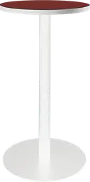 Sydney - Table cocktail rond (AVEC CADRE) - 24'' D x 40" H - Blanc & Rouge automne
