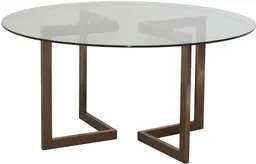Victoria - Table banquet ronde - 60'' D x 30'' H - Bronze brossé - Verre