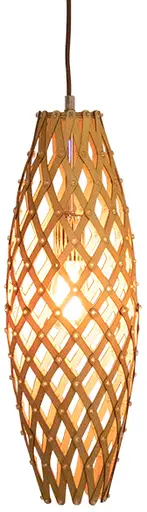 Palawan pendant lamp - Elongated - 7'' Dia x 20'' H - Wood
