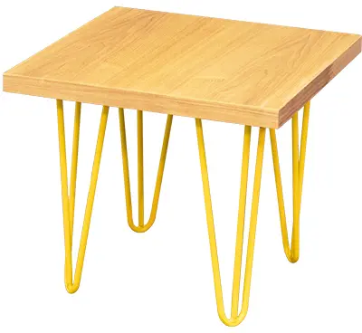 Oslo - End table - 18'' L x 18'' W x 16'' H - Yellow & Natural wood