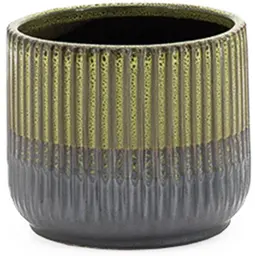 Aria - Cover pot - 6’’ Dia x 5.25’’ H - Olive green