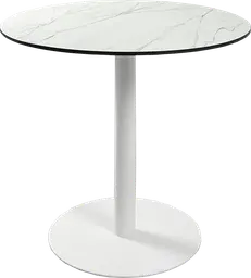 Sydney - Bistro table round - 36'' Dia x 30" H - White & White marble