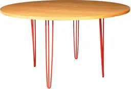 Oslo - Table banquet ronde - 70'' D x 40'' H - Rouge & Bois ambré