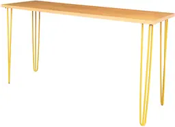 Oslo - Commune table - 72'' L x 24'' W x 40'' H - Yellow & Natural wood