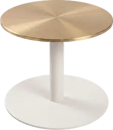 Sydney - Table à café rond - 24'' D x 16" H - Blanc & Or
