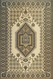 Oriental tapis - 6' L x 4' l - Noir & Beige