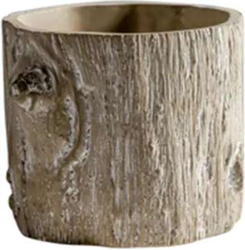 Écorce - Cache-pot - 5" D x 4.25" H - Brun
