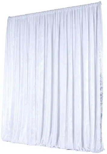 Velvet curtain (WITH STRUCTURES) - 8-12' L x 8-14' H - 15oz IFR - White