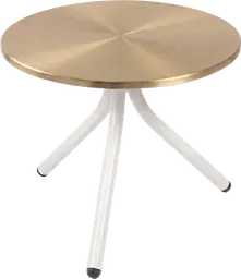 Bloom - Coffee table round - 24'' Dia x 16" H - White & Gold