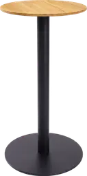 Sydney - Table cocktail round - 24'' Dia x 40" H - Black & Natural wood