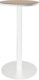 Sydney - Table cocktail rond (AVEC CADRE) - 24'' D x 40" H - Blanc & Sable