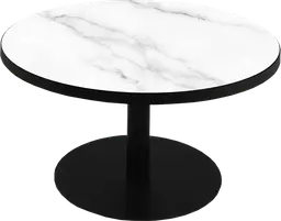 Sydney - Table à café rond (AVEC CADRE) - 36'' D x 16" H - Noir & Marbre blanc
