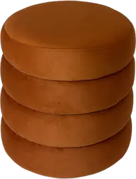 Stella pouf - Rond - Orange brûlé