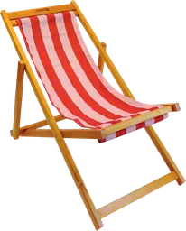 Costa - Deck chair - Wood & Red