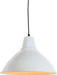 Métal luminaire - 15" D x 10" H - Blanc