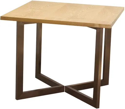 Victoria - Table bistro - 36'' L x 36'' l x 30'' H - Bronze brossé - Bois ambré