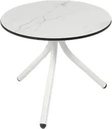 Bloom - Coffee table round - 24'' Dia x 16" H - White & White marble